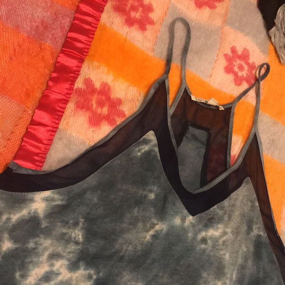 Lucca Couture blue tie-dye flowy spaghetti strap tank top size medium. Mesh top - Picture 4 of 9